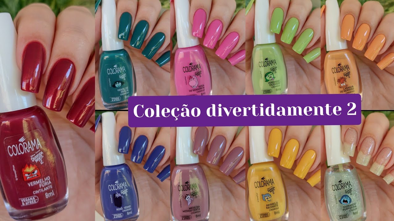 ESMALTE COLORAMA COLEÇÃO DIVERTIDAMENTE 2 COM COMPARAÇÃO DE CORES
