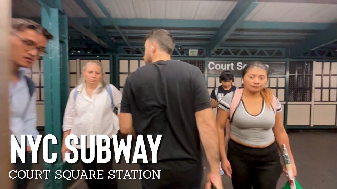 NYC Subway Walking Tour: Transfer from the 7 to the G Train at Court Square Station [4K]