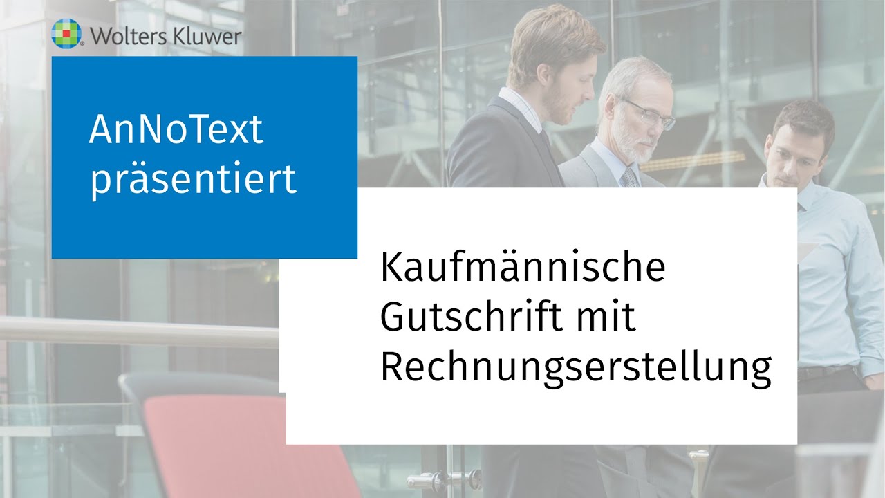 Kaufm&auml;nnische Gutschrift mit Rechnungserstellung