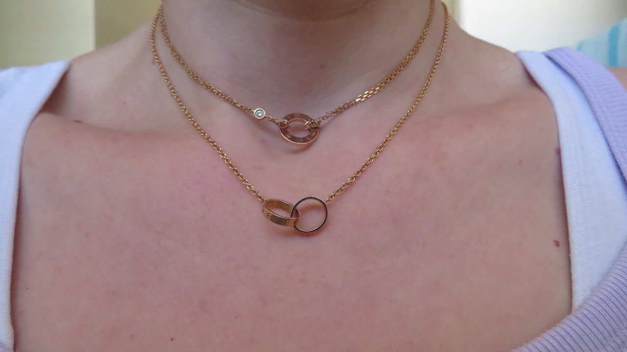 Cartier Gold Necklace Comparison : Love 2 Diamonds 2 Chains vs. Love Rings Necklace