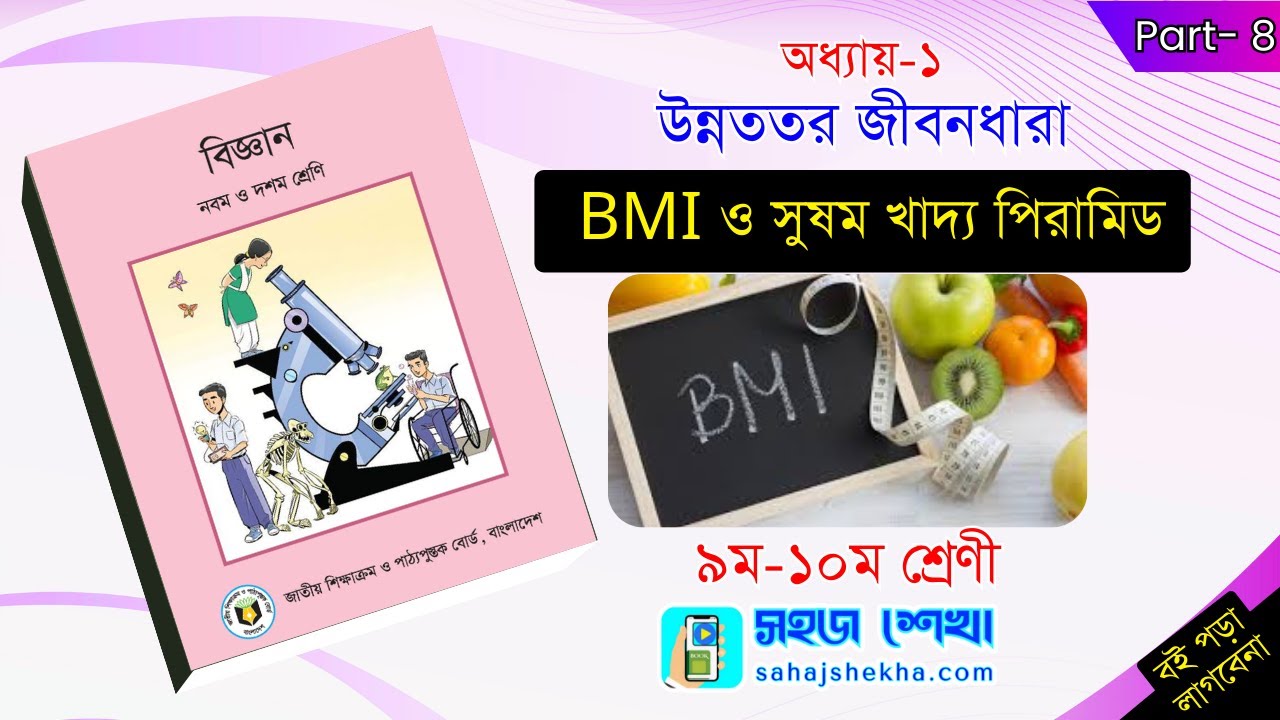 ১ম অধ্যায়: উন্নততর জীবনধারা- BMI ও সুষম খাদ্য পিরামিড | ৯ম-১০ম শ্রেণি বিজ্ঞান | Class 9-10 Science