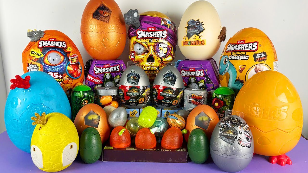 Jurassic World Unboxing Review Asmr Colorful Dinosaur T-rex Stegosaurus Spino Mosa Triceratops Eggs