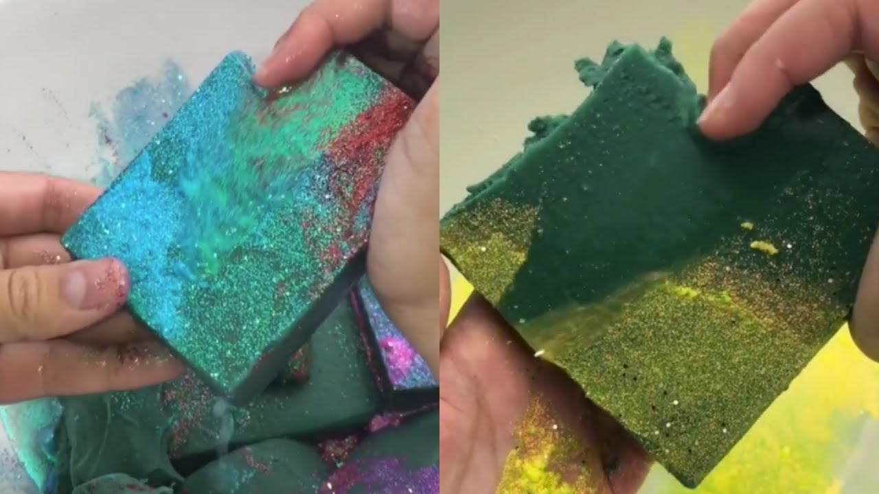 crushing soaking floral foam | Satisfying Video ASMR