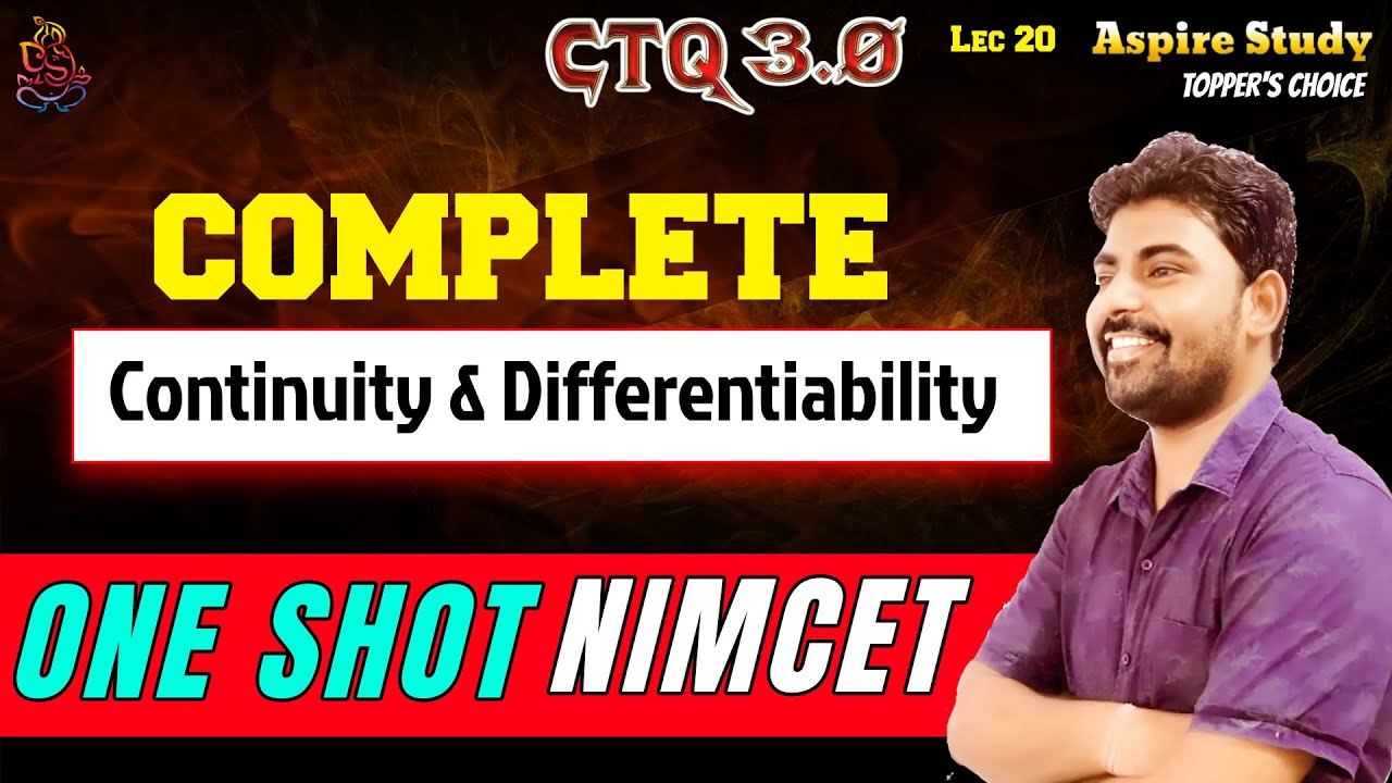 NIMCET & JEE PYQs Continuity and Differentiability - 20 - Previous Year Questions