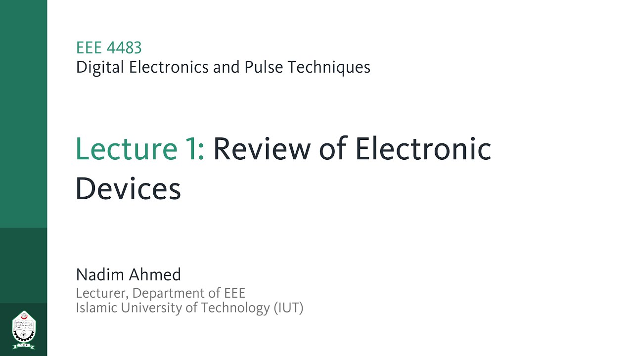 EEE 4483 | Lecture 1: Review of Electronic Devices