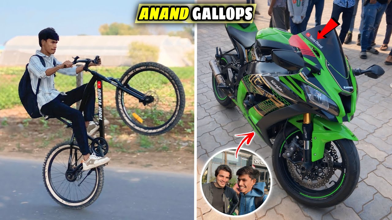 Anand Gallops in @TannaDhaval Bike Ride😱Non Gear Cycle Wheelie Stunt | Cycle Wheelie Stunt?