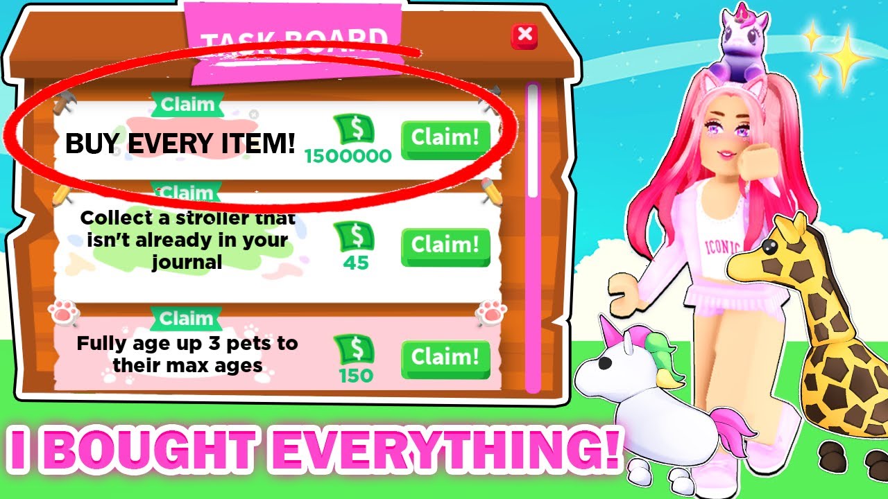 I SPENT 23,722 ROBUX TO BUY EVERYTHING POSSIBLE IN ADOPT ME! HUGE ROBUX SPENDING SPREE