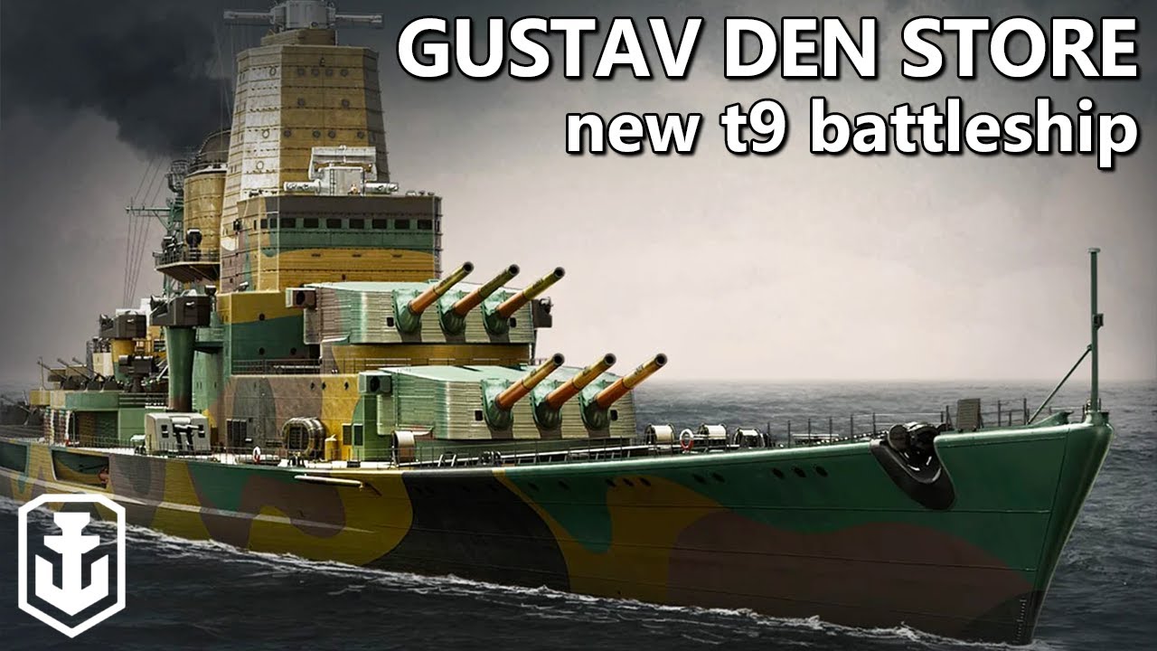 New T9 Radar Battleship Gustav den Store (World of Warships)