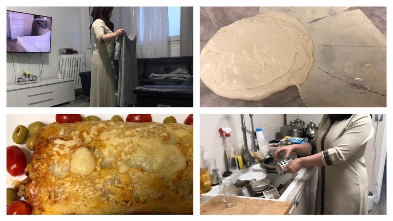 روتين ضد الكسل🧕🏻و اخيراً فرشت الصالون/مسمن على شكل فطير مصري/اللغذاءلذيذ جدا/💕#