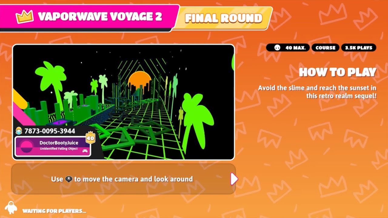I played “Vaporwave Voyage 2” Creative Map - Fall Guys 