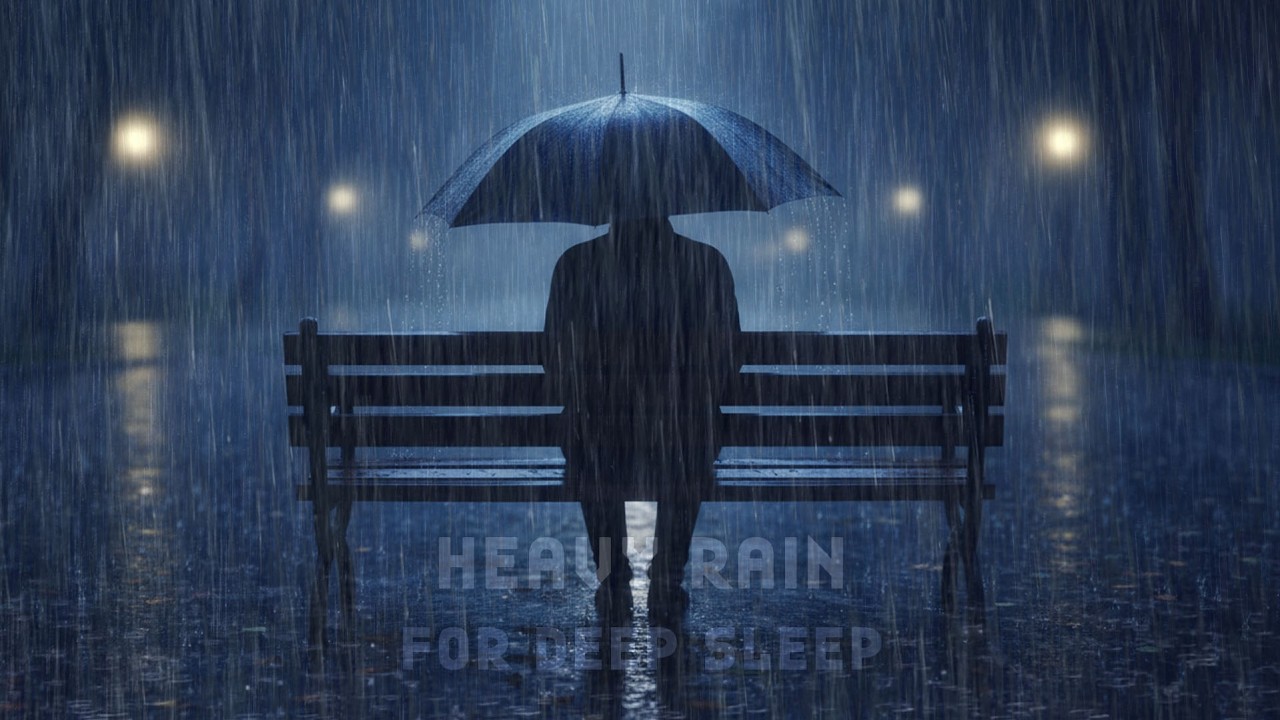 Deep Sleep Instantly 🌙 Night Rain & Thunderstorm ⚡ Peaceful Umbrella Walk 😴