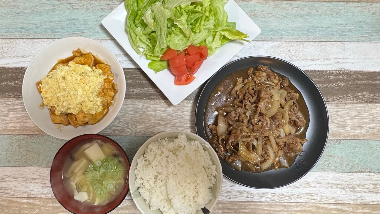 #おっさんの料理 #今日の晩ごはん #鶏むね肉のチキン南蛮風　#豚こまと玉ねぎのバタポン炒め￼