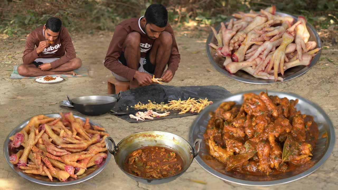 मुर्गी के पंजे साफ़ करने से लेकर रेसिपी बनाने तक का देसी तरीका | Chicken Legs Feet Gravy Recipe