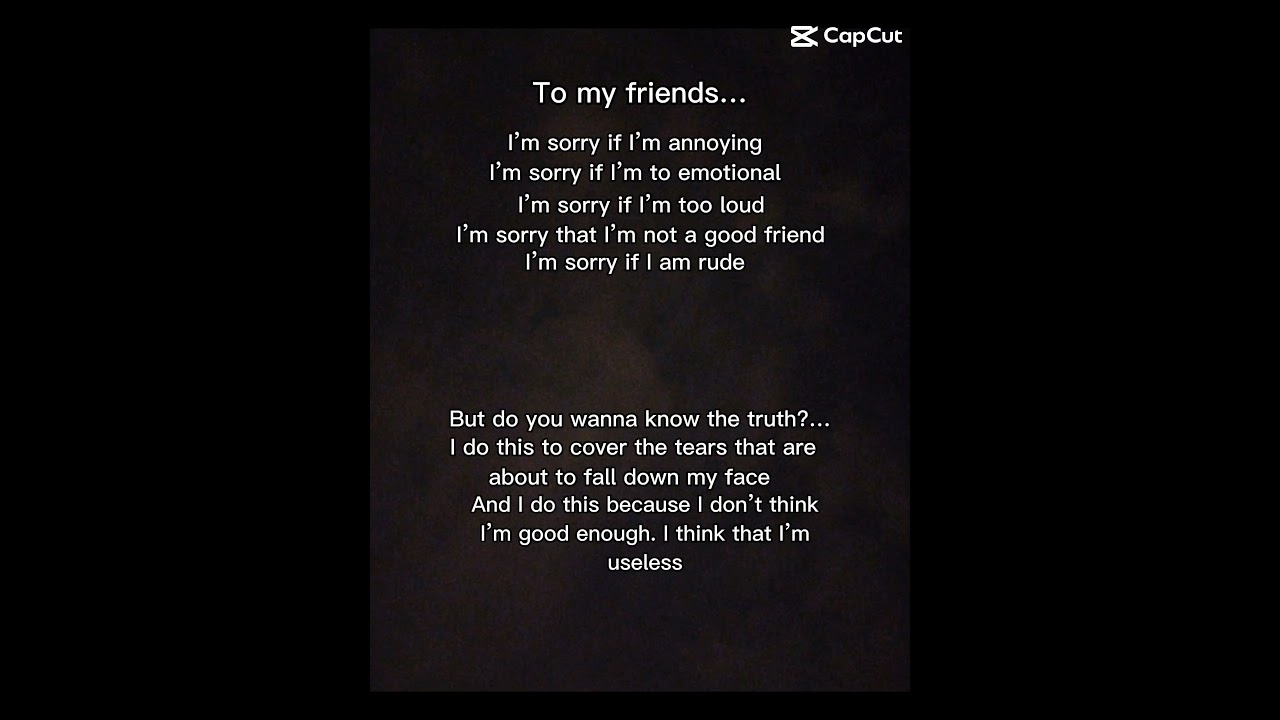 It's so true, I feel it in my chest... I just want you to feel my pain for once...