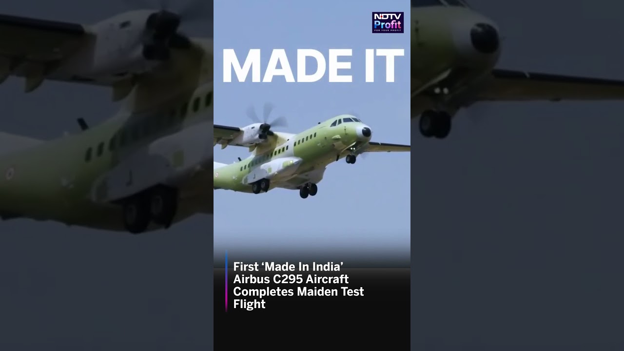 First &lsquo;Made In India&rsquo; Airbus C295 Aircraft Completes Maiden Test Flight In Vadodara | #shorts