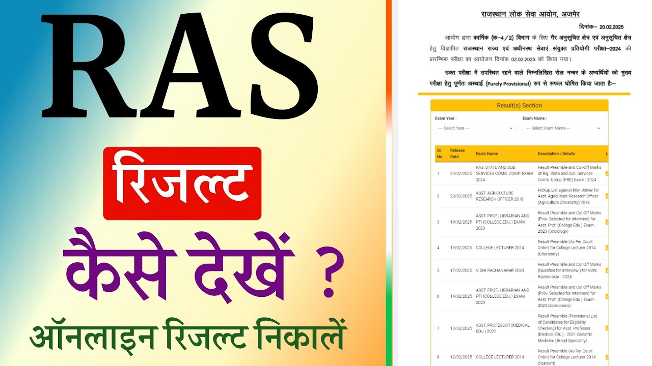 RAS Result 2025 Kaise Nikale | RAS Pre Ka Result Kaise Dekhe 2025 | RPSC RAS Result 2025 Download