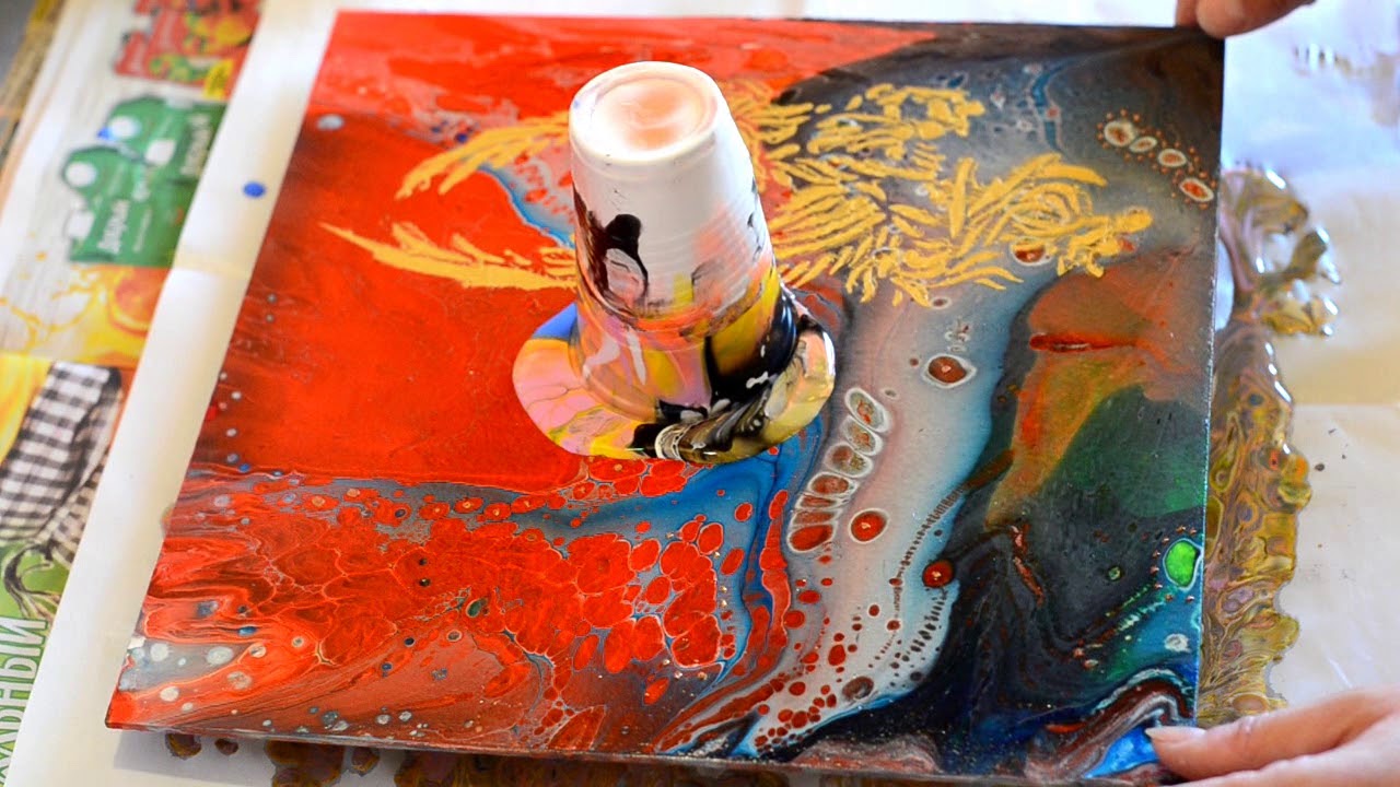 Акриловая заливка без силикона. Часть 2. Acrylic fluid pouring .