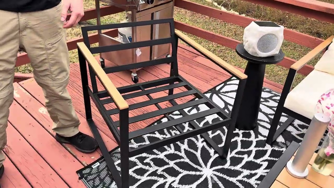 Aoxun Patio Furniture Set, 4 Piece Outdoor Patio Furniture
