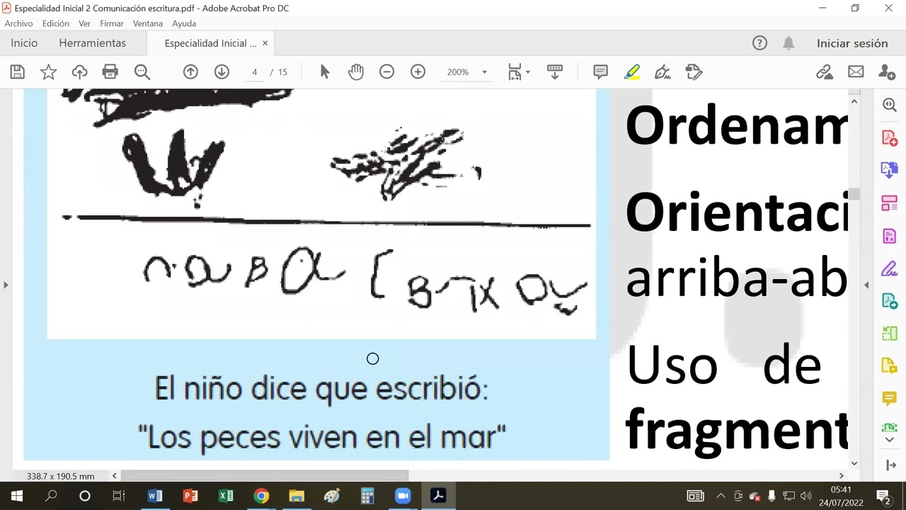 Niveles de escritura en Inicial