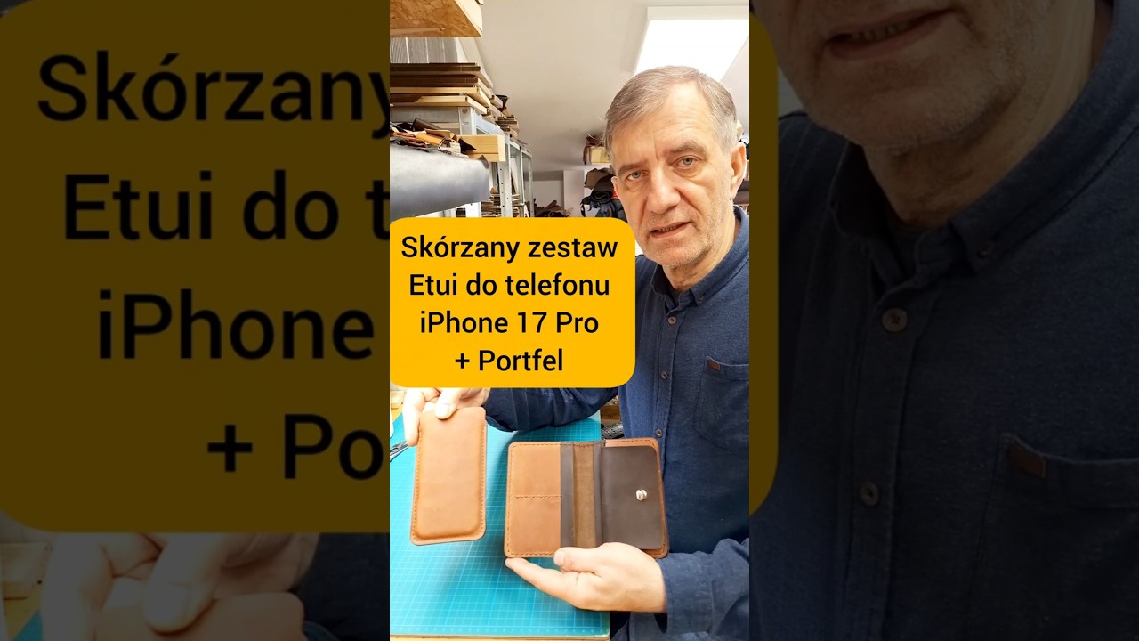 Sk&oacute;rzany zestaw - Premium etui do telefonu Apple iPhone 17 Pro + pojemny portfel z bilon&oacute;wką
