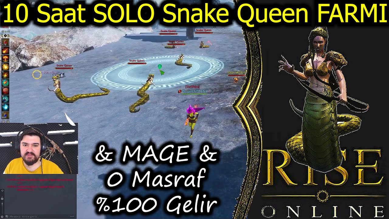 Rise Online 10 Saat Snake Queen & Gorgon Farmı & Oyun Kaptanı Rise online farm