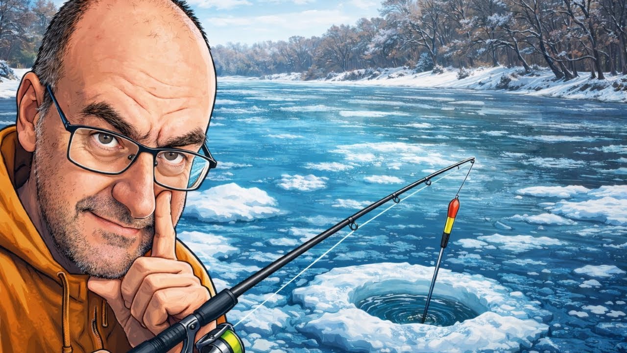 Mezi kusy ledu aneb zimní rybaření (plavaná) na zpola zamrzlé řece Sázavě