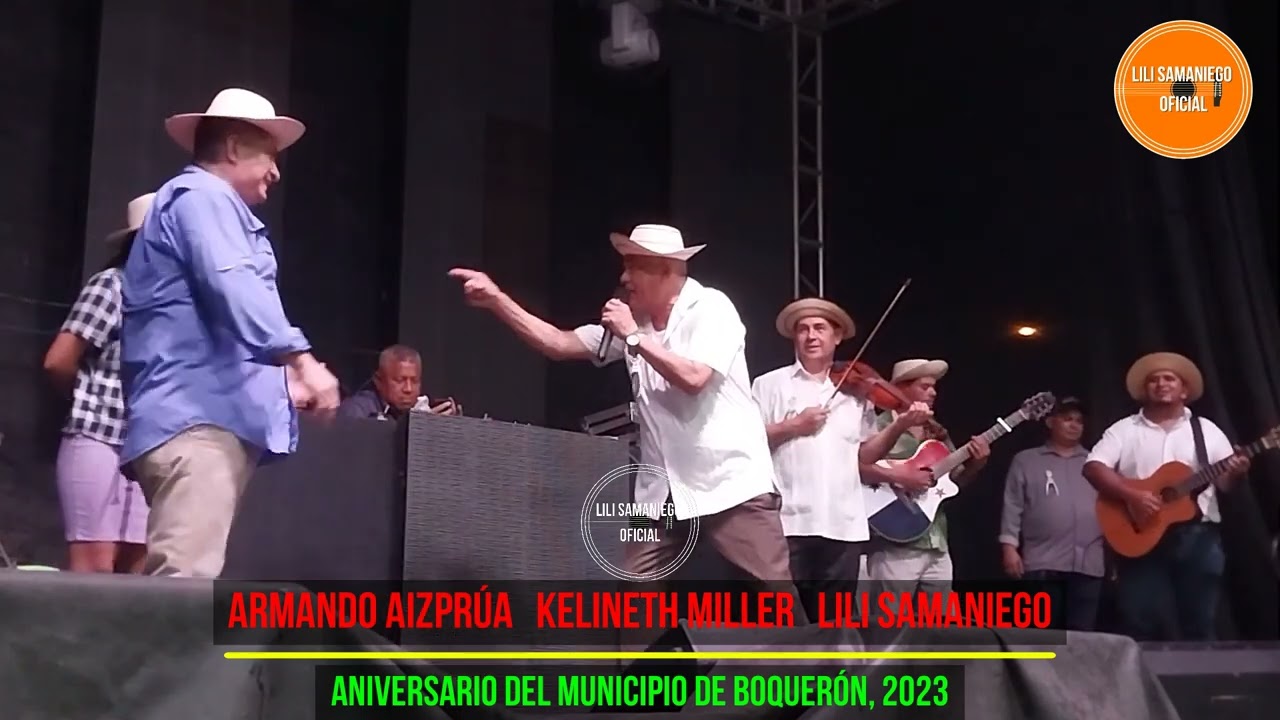 Patronales de Boquerón 2023. Armando Aizprúa, Kelineth Miller, Lili Samaniego.