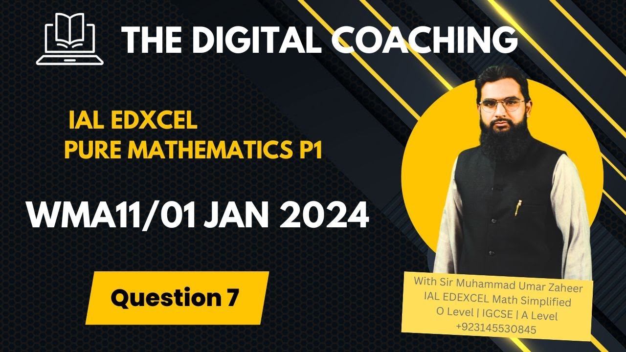 Question 7 | Coordinate Geometry  || WMA11/01 (Edexcel) IAL P1 January 2024, || The Digital Coaching