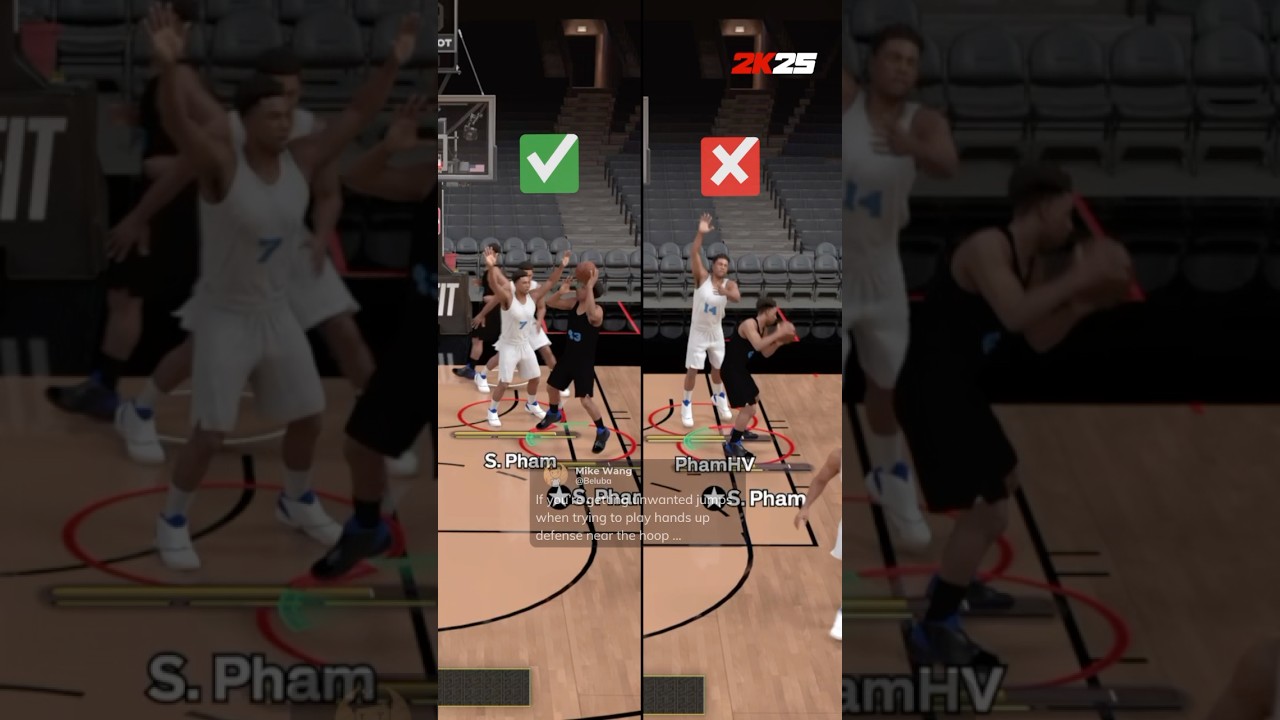 Советы по защите при игре с мячом в NBA 2K25: защита в краске и управление правым джойстиком #2k2...