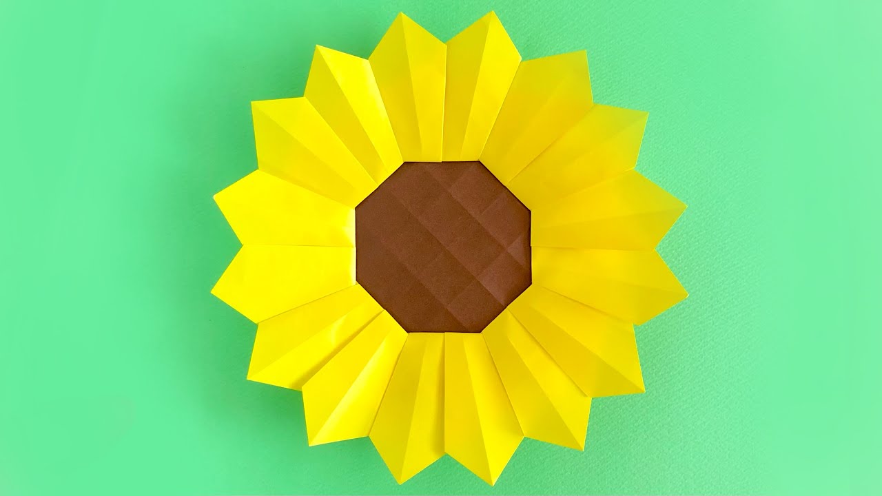 【折り紙】ひまわりの作り方