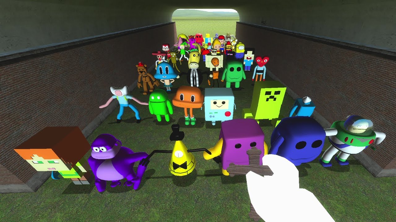USING DOORS CRUCIFIX ON 3D NEXTBOT MEMES IN GMOD!