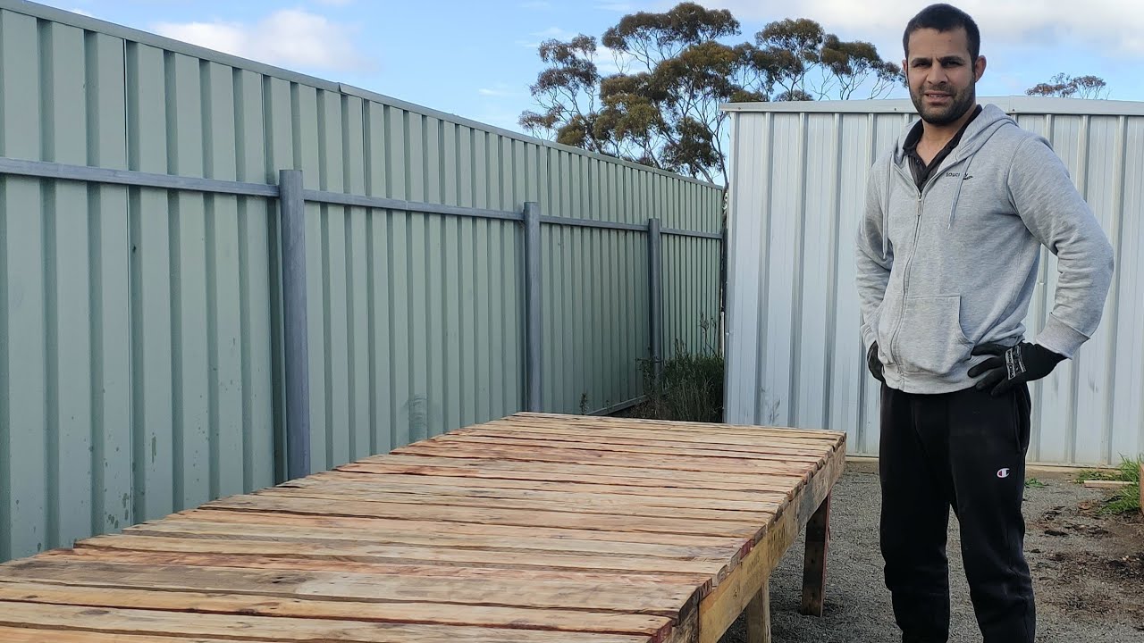 Turning Old Pallets into an outdoor bed