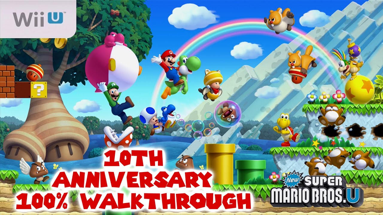 New Super Mario Bros U Full Game 100% Walkthrough (One Player)