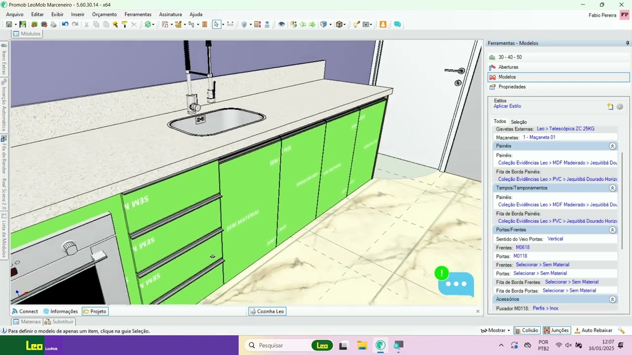 Aula 7: Projeto de Cozinha na LeoMob | Parte 4: Cores, Ferragens e Acabamentos Finais
