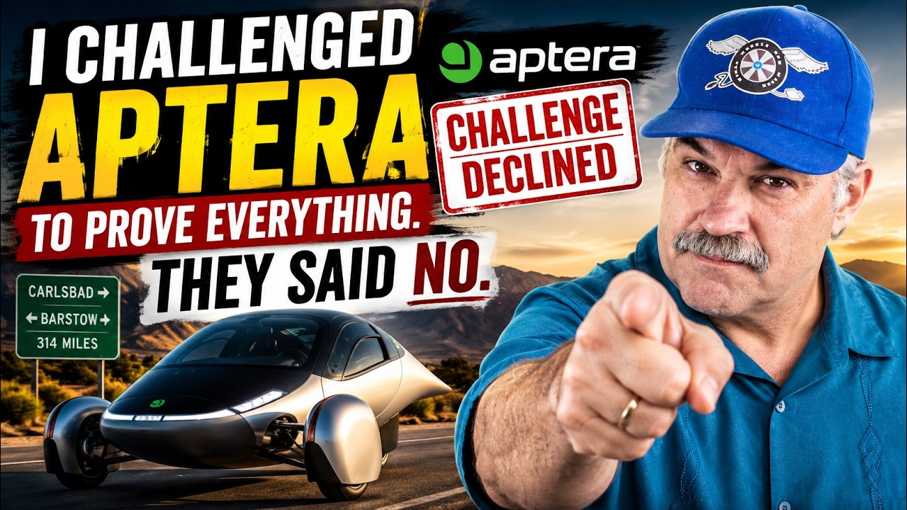 Я бросил вызов Aptera, чтобы они всё доказали. Они отказались.