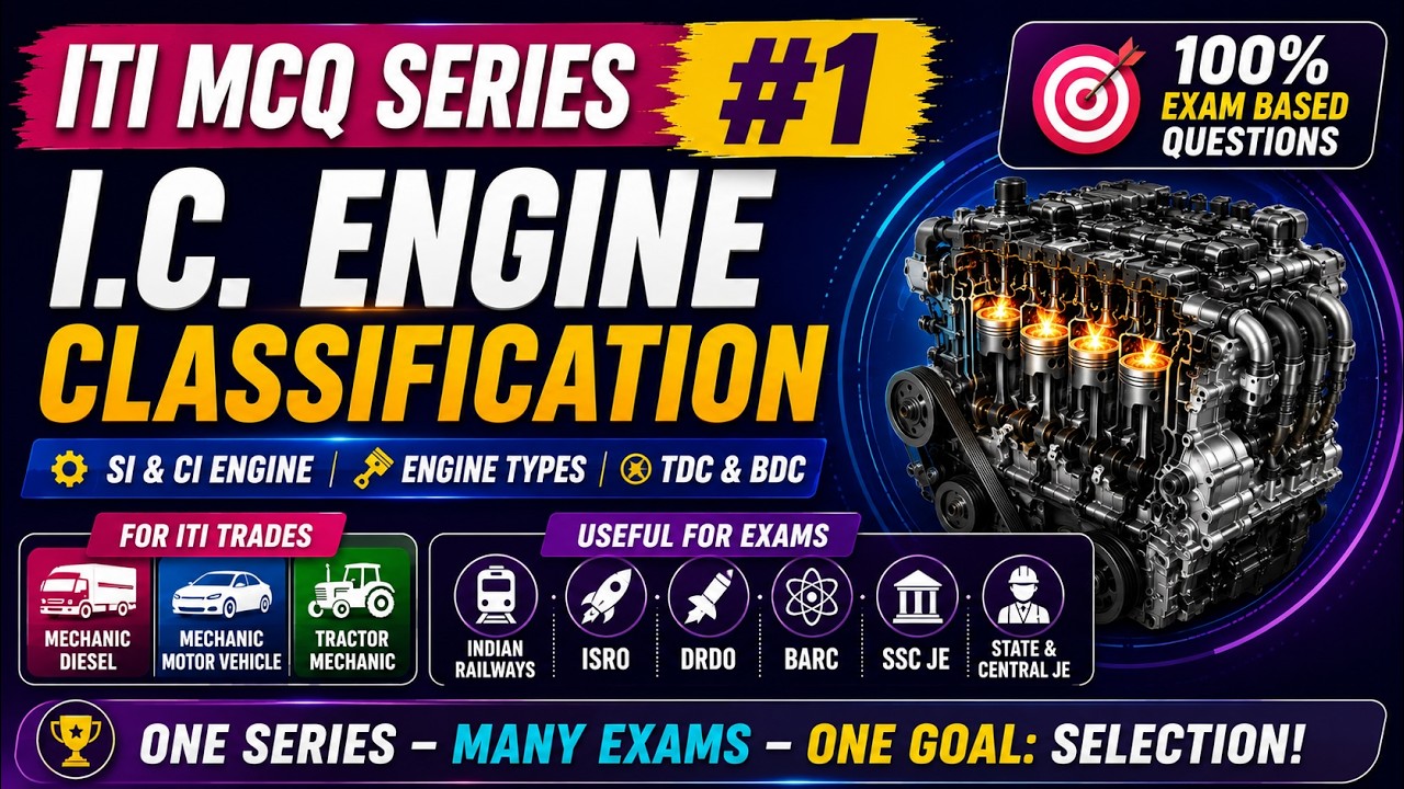 I.C. Engine Classification MCQ | ITI Mechanic Diesel | Railway Technical Exams | ALP |