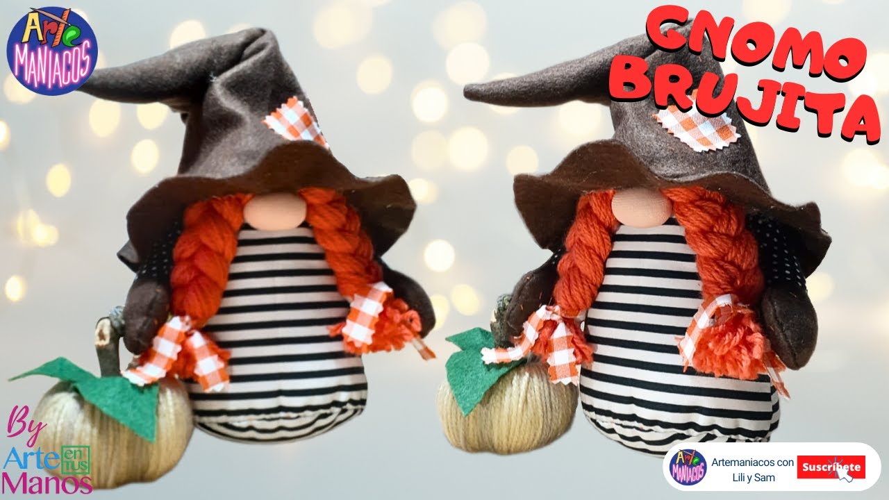 🔴Decora en HALLOWEEN Con GNOMOS BRUJITAS, Super Fácil Con @Artemaniacos con Lili y Sam