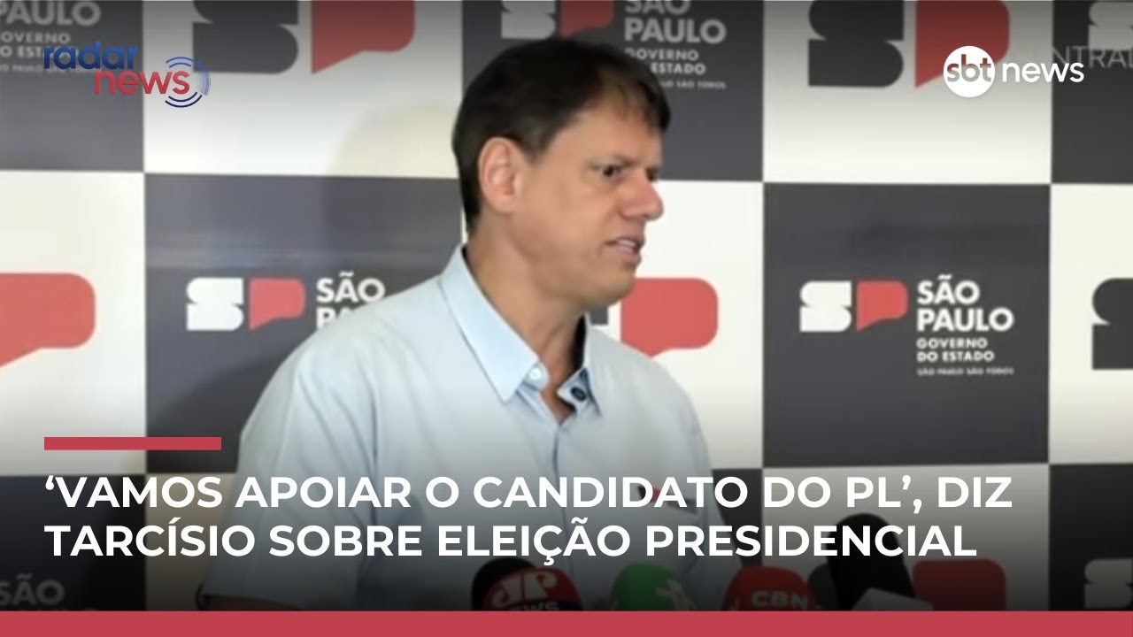 ‘Vamos apoiar o candidato do PL’, diz Tarcísio sobre disputa presidencial | #CentraldeNotícias