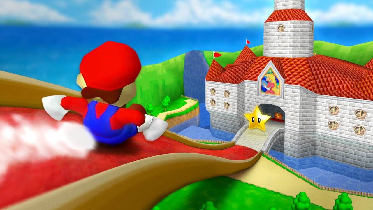 SM64 but the whole game is a slide