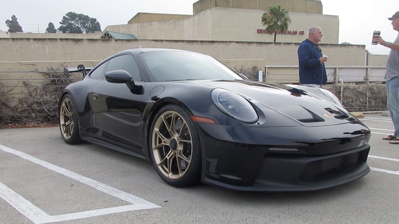 Black Porsche 911 (992) GT3 w/ Gold Wheels