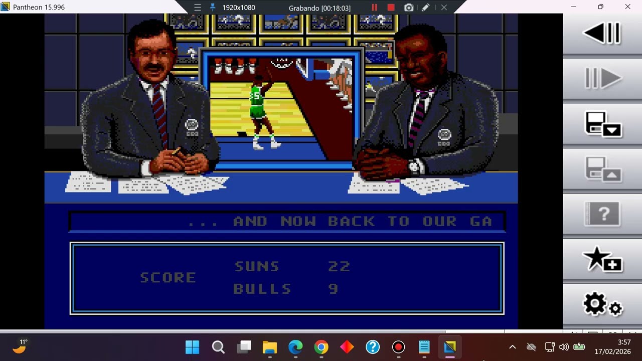 Lakers vs. Celtics And The NBA Playoffs (Sega Genesis Mega Drive) Pantheon Emulator -Test Windows 11