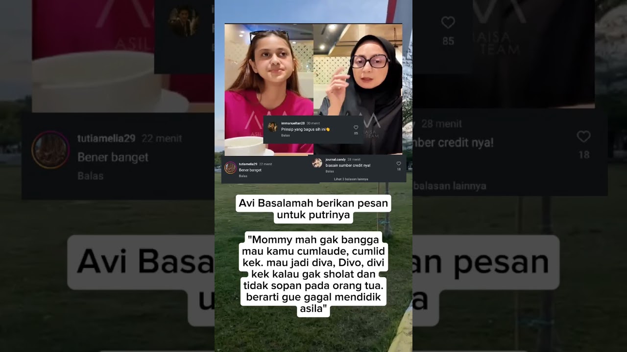 Avi Basalamah berikan pesan untuk putrinya #asila #shorts