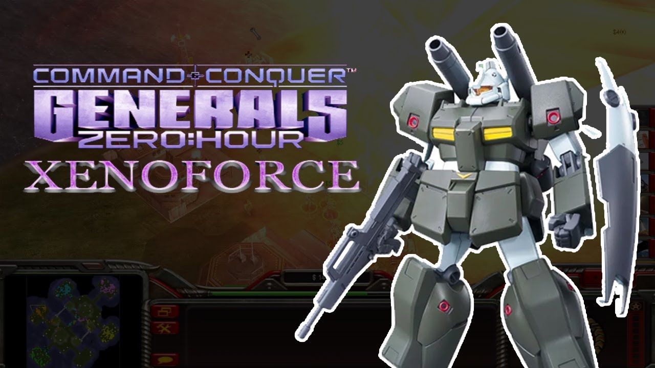 Command & Conquer Generals Zero Hour - Xenoforce Mod | Gundam General - 1 VS 5 Hard Tank Gameplay