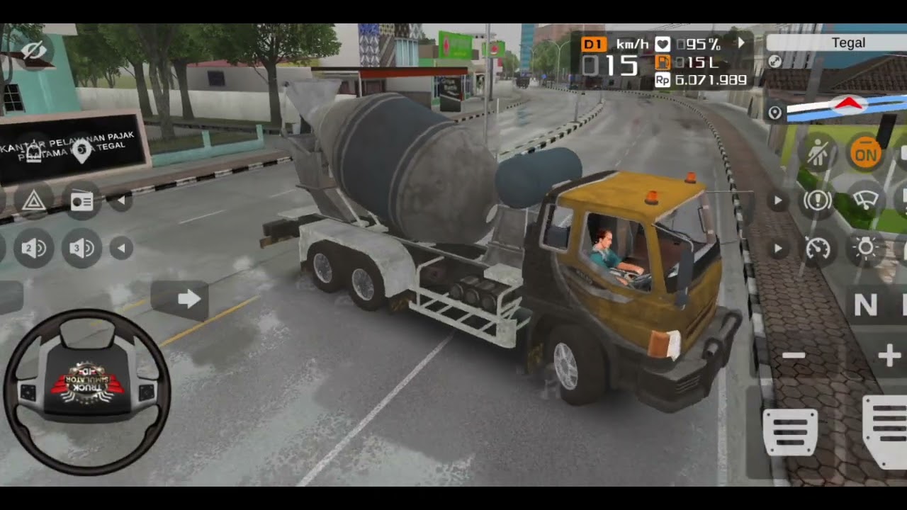 Play the exciting game of Muller truck loaded with cement concrete passing through road obstacles |