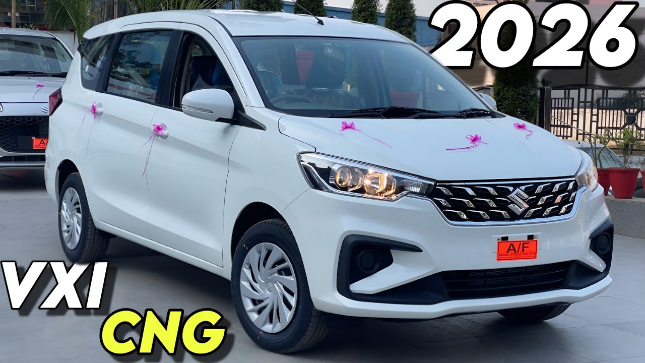 2026 MARUTI Ertiga VXI CNG✅| 2026 ERTIGA 2nd Base CNG White Colour Detailed Review, Features & Price