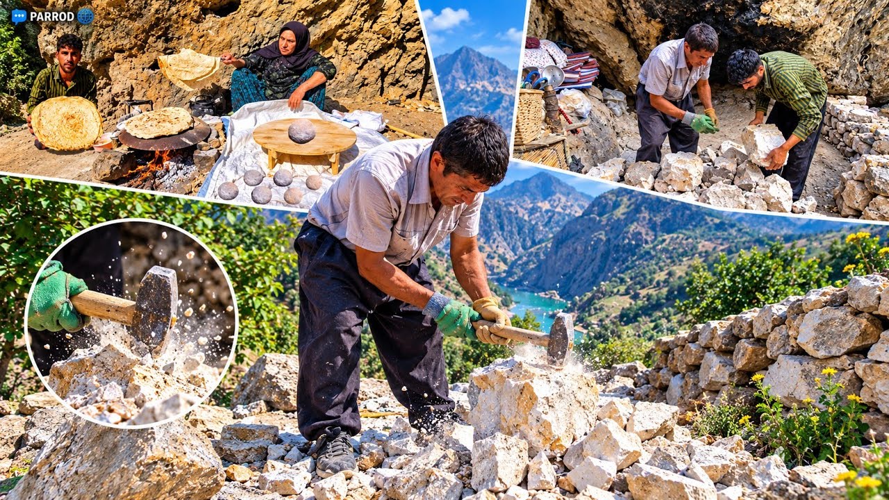 🔥 Hot Homemade Bread in a Mountain Cave 🫓 | A Nomadic Family Prepares for Winter ❄️