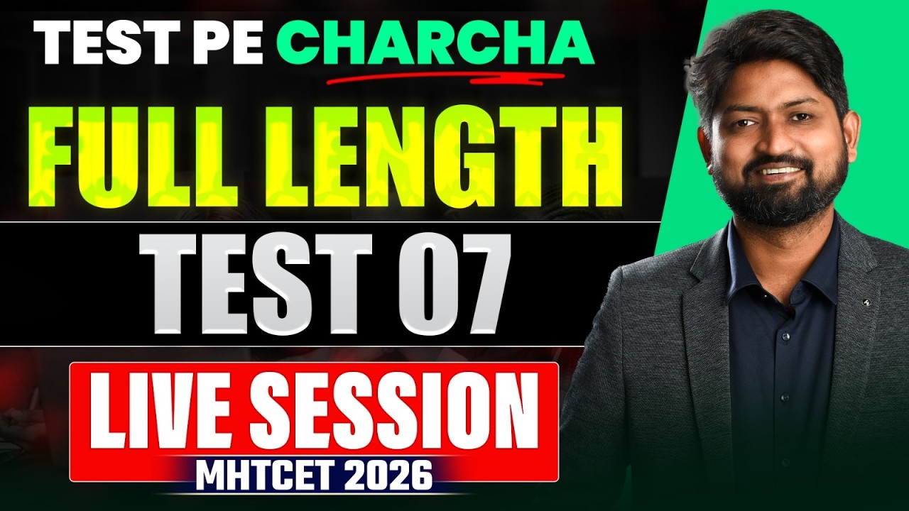 Test Pe Charcha Ep 02 With Ankush Sir | Full Length Mock Test #mhtcet2026