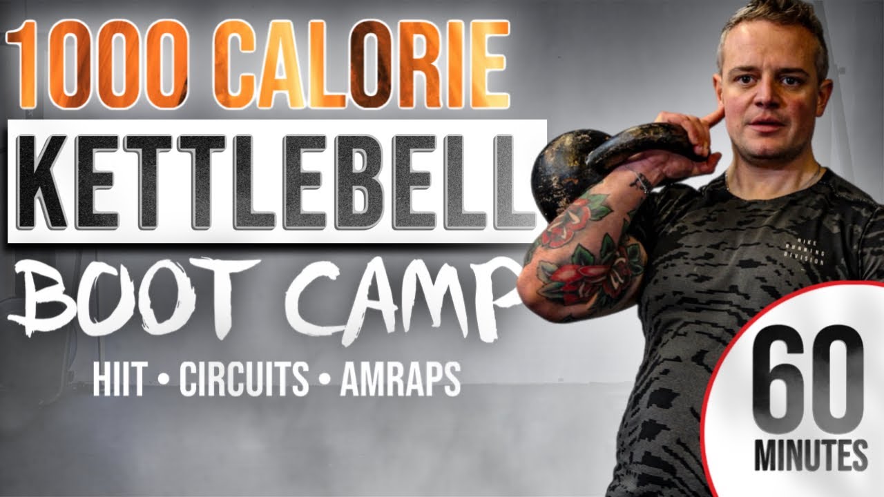 BURN UP TO 1000 Calories🔥60 Min Kettlebell Boot Camp Workout