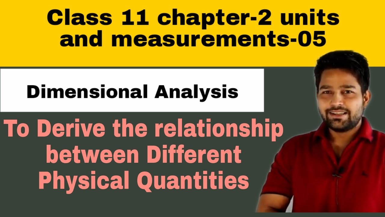Dimensional analysis Application : To derive the relationship between different physical quantities
