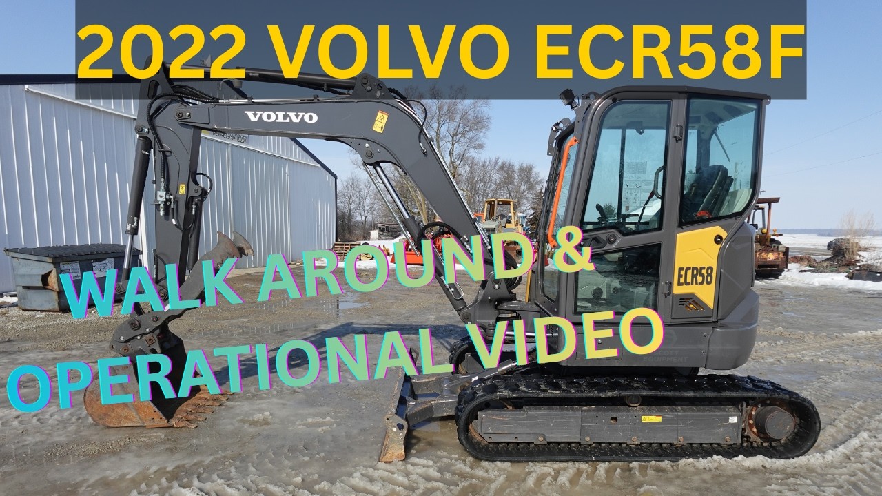 2022 Volvo ECR58F Excavator Walk Around & Operational Video     $62,900